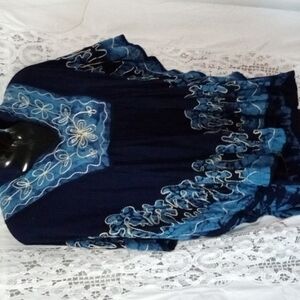 Ana & Kate batik Embroidered asymmetrical  top  one size